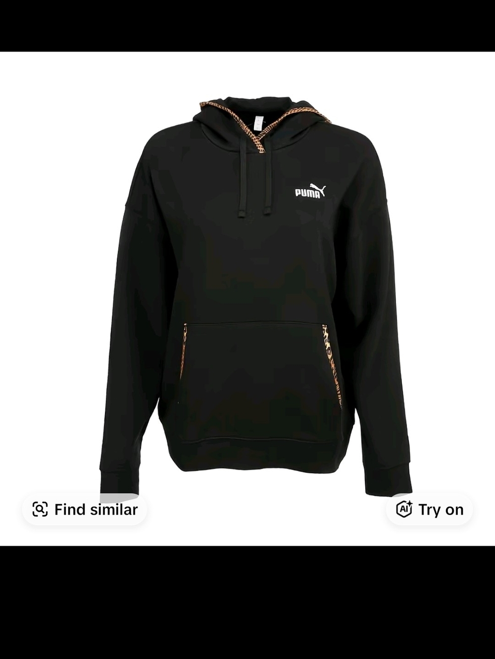 Puma Black Hoodie with Rose Gold Trim